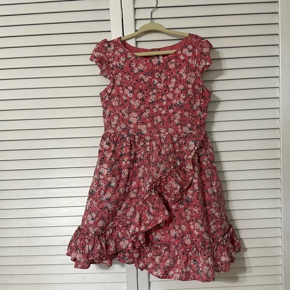 Janie and Jack Pink Floral Ruffle Babydoll Dress size 6 - Picture 1 of 10